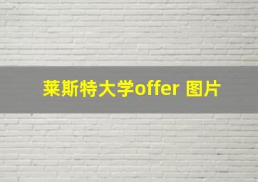 莱斯特大学offer 图片